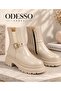 Bety Beige Faux Leather Buckle Detailed Waterproof Thick Serrated Sole Zippered Women's Winter Boots - 2