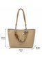 Women's New Season Scarf Detailed Chain Strap Stylish Hand and Shoulder Bag Shopper - 5