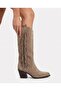 Kod.101, Western Style, Thick Heel, Flat Sole, No Bag or Zipper, Side Tassel Boots, Genuine Leather
