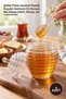 4 Pieces of Honey Jars – Transparent Honeycomb Patterned Plastic Lids for Storage and Presentation, Honey Spoon Included, Honey Jar