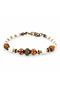 Ethnic Patterned Bead Bracelet – Women's Bracelet with Brown and White Bead Detail - 2