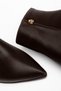 Women's Brown Pointed Toe Thick Heeled Boots with Side Zipper Stylish Daily Boots 1403 - 3
