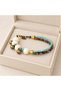 Turquoise and Multicolored Beaded Double Row Bracelet with Dangle Stylish Accessory - 3