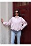 Women's Gingham Patterned Stand Collar Oversize Jacket