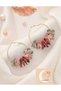 Pink Fabric Flower Gold Hoop Earrings Bijouterie Modern Antiallergic Women Earrings Gift Vintage - 6