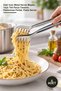 5 Pieces of Luxury Pasta Tongs – Metal Serving Tongs with Serrated Tips, Spring-Loaded One-Piece Design, Stainless Shiny, Pastry Server