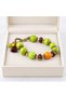 Green Beaded Orange Detailed Tasseled Antique Metal Bohemian Women's Bracelet - 3