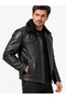 Men's Genuine Leather Coat Black – Classic Cut, Zippered Leather Jacket - 2