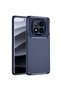 حافظة هاتف Xiaomi Redmi Note 14 Pro Plus بتصميم كربوني بتركيز تلقائي - أزرق داكن