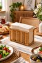 Natural Wicker Look Plastic Rattan Rectangular Desktop Napkin Holder - 3
