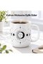 Sun, Moon and Star Patterned Porcelain Mug 300 ml Black and White Mystical Sky Themed Coffee and Tea Cup with Handle Gift
