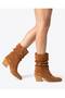 Kod.105, Western Style, Low-Cut, Thick Heel, No Laces or Zippers, Bellows Boots, Genuine Leather
