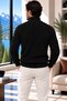 Half Zipper Detailed Raglan Sleeve Men's Basic Knitwear Sweater - 5