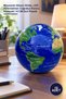 10Pcs 360 Degree Rotating Blue Earth Globe with Led Lights – Desktop Rotating Globe, Geography Globe with Led Lighting, Compact 14cm Hard Plastic