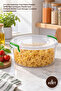 2 Pieces Round Storage Box - 2.4 Liter Leak-Proof Green Clip-On Lid Transparent Bpa-Free Plastic Food Storage Kitchen Food Storage Container