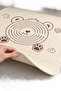 Cream Color Silicone Dough Rolling Mat 50 × 70 cm – Large Dough Preparation Mat with Printed Bear Pattern – 1 Piece - 2