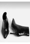 Black Patent Leather Thin Heeled Pointed Toe Women's Boots - 3