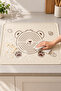 Cream Color Silicone Dough Rolling Mat 50 × 70 cm – Large Dough Preparation Mat with Printed Bear Pattern – 1 Piece - 4