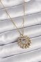 316L Steel Color Chain Zircon Stone Mix Color Sun Model Women's Necklace