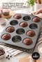 2 Pieces Muffin Cupcake Mold – 12-Cavity Non-Stick Metal Mold, Heavy Steel Design, Metal Tool Compatible Muffin Tray Cupcake Pan