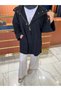 High Collar Trench Coat Black - 4