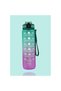 2 Daily Motivational Water Bottles – 1000 ml with Motivational Time Chart, Wide Mouth, Use with or Without a Straw, Leak-Proof Lid, Portable - 3