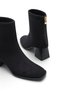 Women's Black Suede Thick Heeled Zippered Orthopedic Insole Boots Owena - 2
