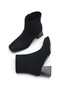 Women's Black Suede Blunt Toe Thick Heeled Side Zipper Boots with Orthopedic Insole Milora - 9