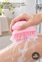 10 Pieces Bath Scrubber with Reservoir – Silicone Massage Shower Scrubber 80ml Body Wash Gel Dispenser with Reservoir Pink/Blue Shower Pouf