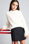 Gerippter Strick-Basic-Pullover mit Rundhalsausschnitt für Mädchen I0597A826AU - 3