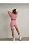 Women's High Waist Pink Biker Leggings – Slimming & Sporty Style - 3