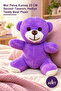 3 Pieces Plush Teddy Bear – Purple Plush Fabric 25 cm Cute Design, Gift Teddy Bear Plush