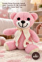 3 Pieces Plush Teddy Bear – Pink Plush Teddy Bear with Scarf Design 25 cm Child Gift Plush Bear Scarf Soft Toy