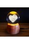 1 Piece Rotating Luminous Glass Globe – Heart Design Night Light, Wood-Look Stand, USB Connection, Decorative Desktop Night Light - 2
