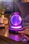 2 Pieces Full Moon Design Rotating Glass Sphere – USB Powered Touch Button Night Light with Stand, Moon Lamp, Rotating Glass Sphere
