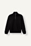 Regular Fit High Collar Half-Zip Basic Sweatshirt X7405Az26Au - 4