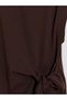Alita City Farkıyla Lcw Everyday Brown Raschel Plain Narrow & Slim Oval Neck Midi Dress - 7
