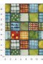 100% Cotton Satin Patchwork Fabric – 300X155 cm – Plaid and Polka Dot Patterned, in Green, Blue, Orange, and Yellow Shades - 4
