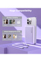 Ultra-Thin Magnetic Wireless Power Bank 10000mAh, MagSafe-Compatible Charger for iPhone, Purple B862