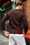 Brown Snap Closure Polo Collar Men's Knit Sweater E7514 - 4