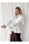 Odette Flounce Lace Detailed Tie-Up Shirt Women White - 8