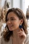 Xuping Gold Blue Circle Disc Dangle Earrings - Modern Non-Tarnish Anti-Allergic Fade-Resistant Stylish Gift New Season Trend Women's Earrings
