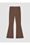Brown Girls' Ribbed Spanish Leggings - 3