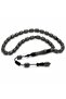 Shaved Silver Engraved 12-Piece Oltu Stone Prayer Beads