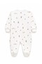 Baby Boy Organic Cotton Happy Lambs Patterned Zippered Baby Romper White - 2