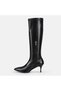 Large Size Women's Stretch Boots 42-43-44-Black Genuine Leather - 7