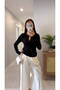 Dlvin Yusre Black Buttoned Long Sleeve Blouse - 3