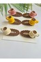 Coffee Cup Set 6-Piece Snap Buckle Coffee Lover's Favorite Knitted Coffee Cup Figured Children's Hair Accessory - 4