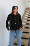 Black Lace Cardigan with Waist Rope Belt - 70027 - 2