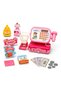 Pink Toy Cash Register and Market Cart Set - Educational Playhouse Toy with Barcode Scanner for Ages 3+ - 3